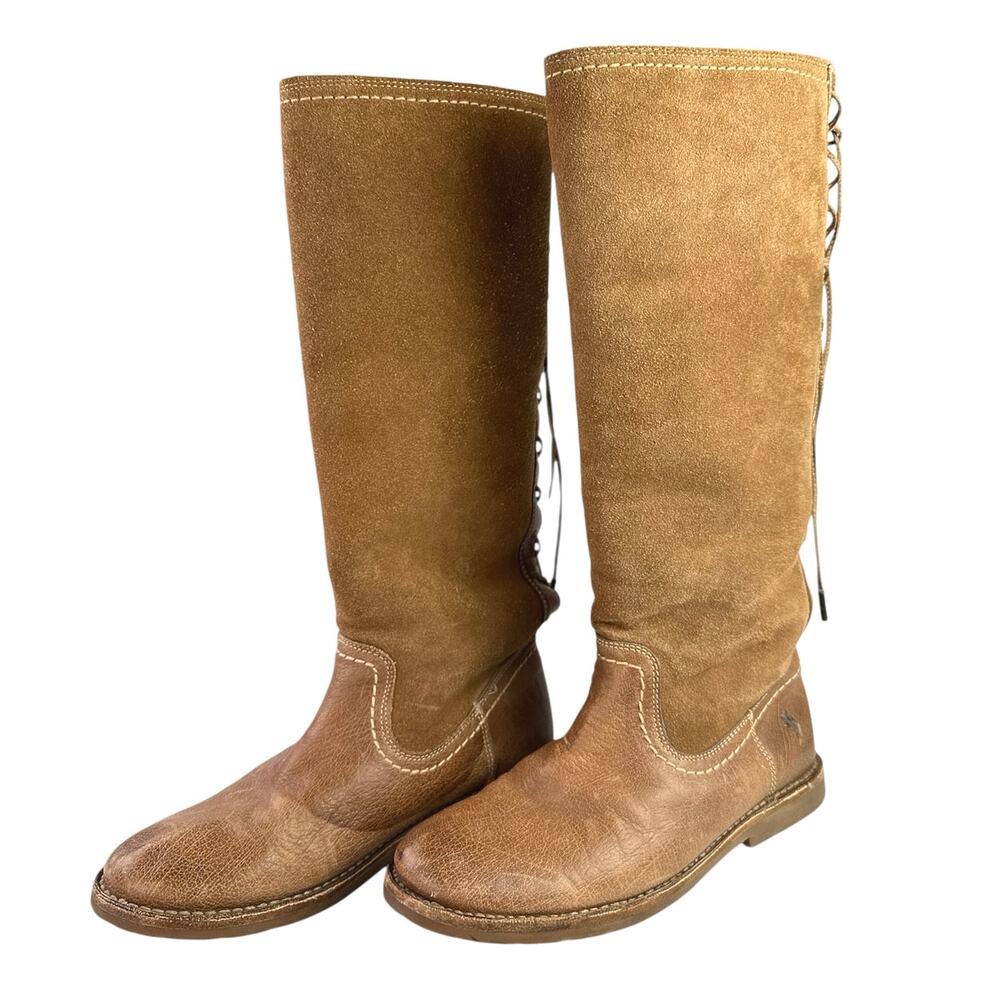 Frye Celia Women's Brown Suede Leather Sherpa Round Toe Lace Up Boots Size 7.5 - Picture 6 of 9